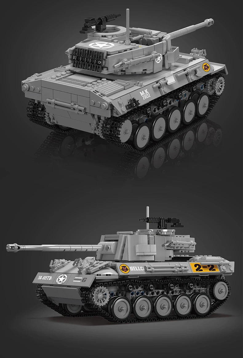 Mould King-tanque militar M18 Hellcat 20032, bloques de construcción, Control remoto, montaje de modelo