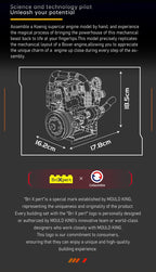 Mould King 10215  motor de coche, conjunto de bloques de construcción de motor de supercoche motorizado