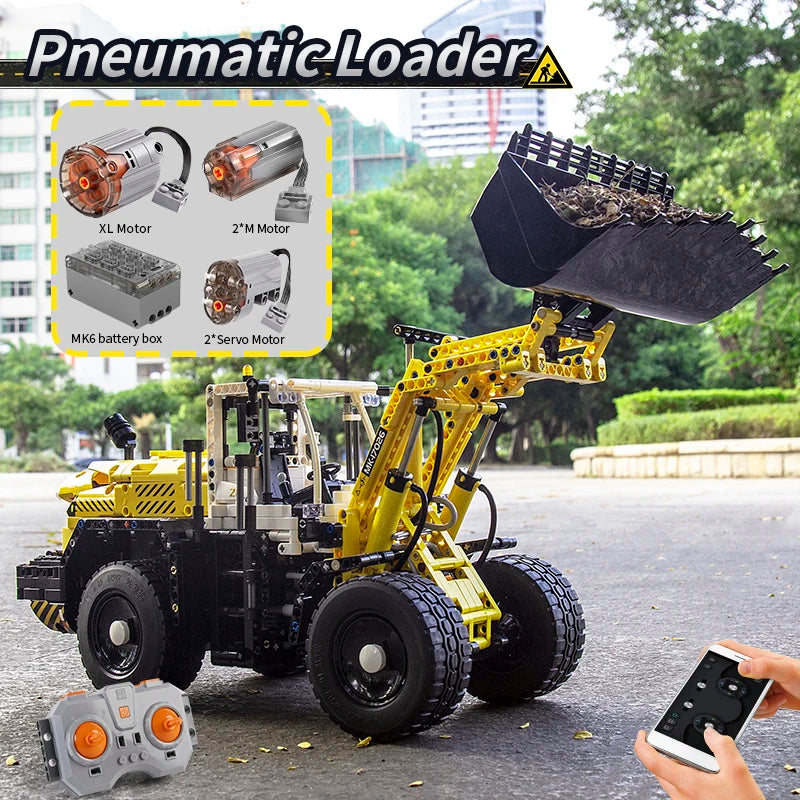 Mould King 17026 coche de juguete técnico, cargador neumático con Control remoto L550