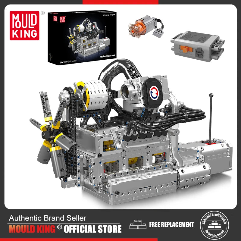 Mould King 10214, juguetes técnicos para motor de coche, motor de pistón rotativo motorizado