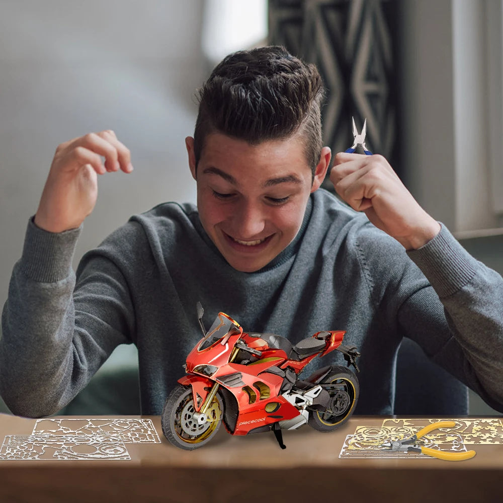 Piececool-rompecabezas de Metal 3D motocicleta III