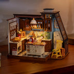 Robotime Rolife, cocina para hornear, Kit de casa de muñecas en miniatura DIY, manualidades, pasatiempos, regalo increíble para mujeres y niños DG172