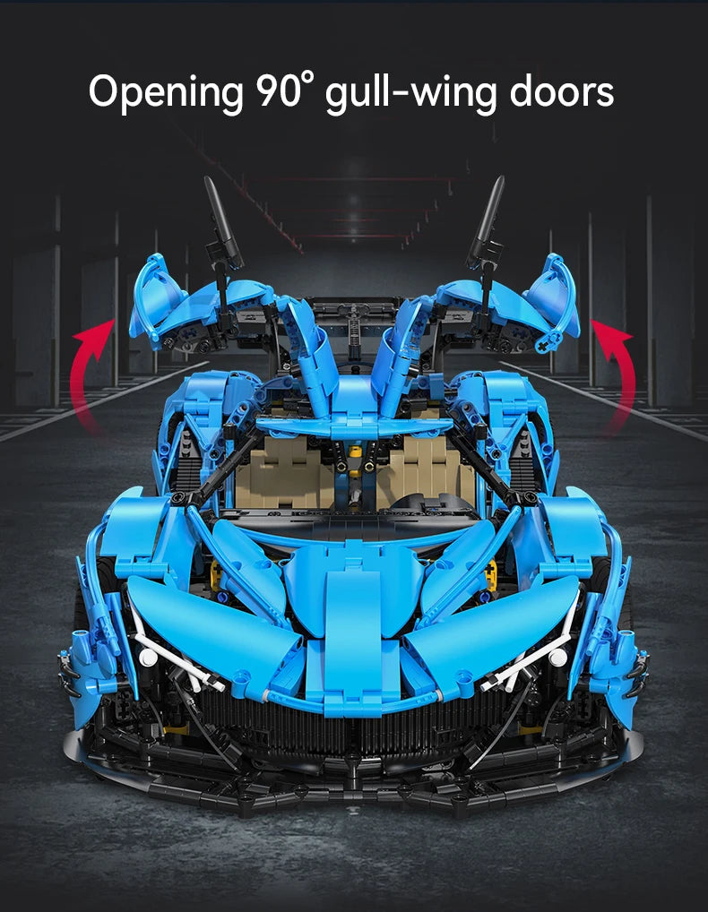 Cada 3865 Uds 1:8 ciudad azul coche de carreras V12 Hypercar modelo