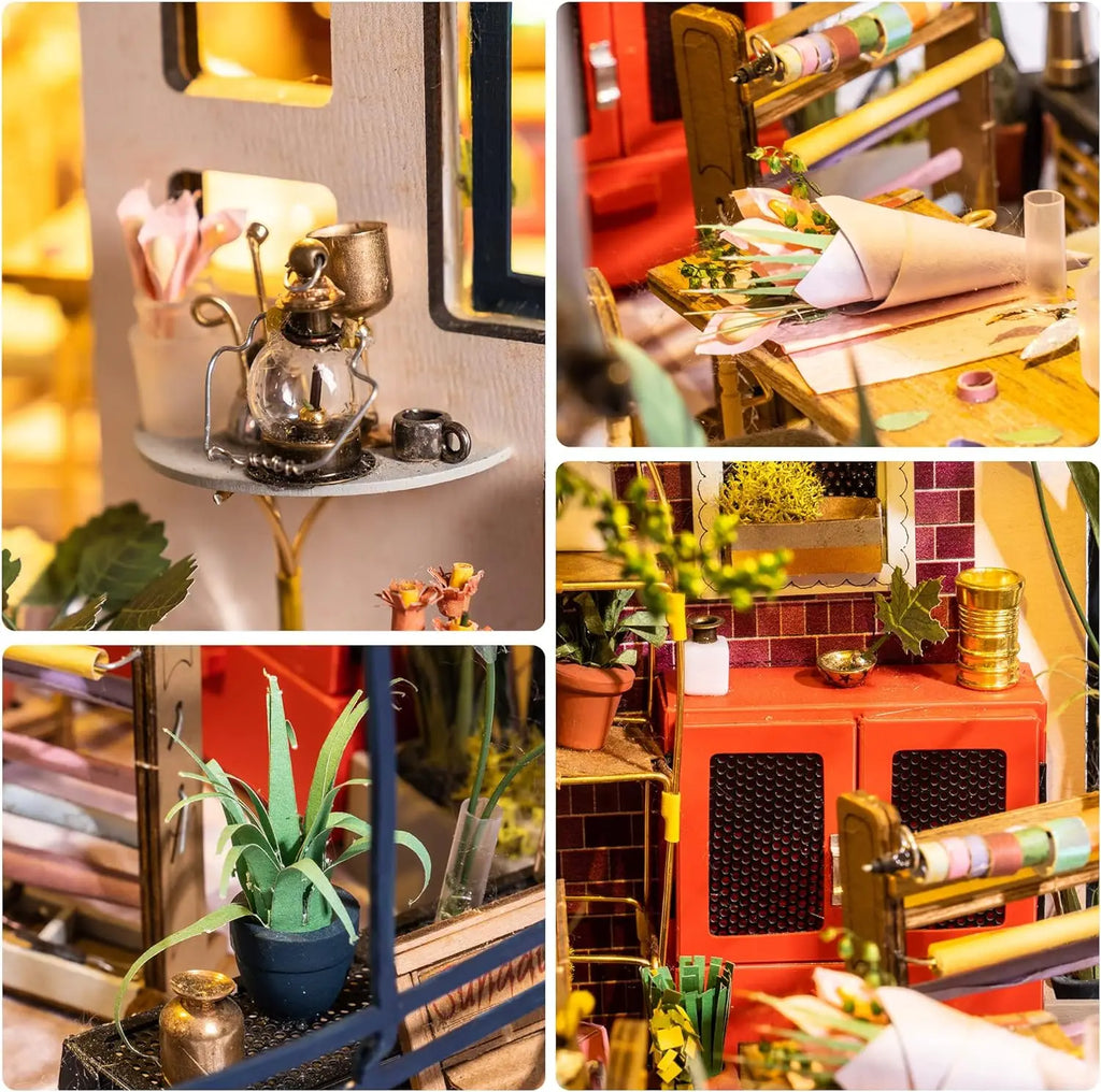 Robotime Rolife DIY Kits de casa de muñecas en miniatura para construir casa de muñecas de madera 3D regalos artesanales para niños el rincón de la felicidad