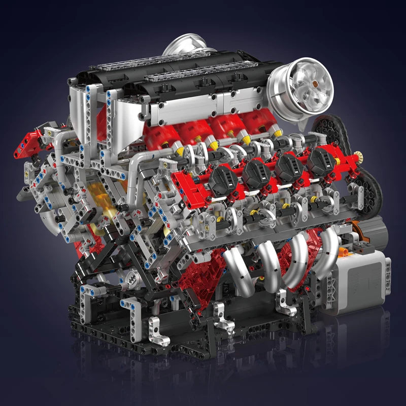 Mould King-juego de ensamblaje de motor V8, F488 supercoche