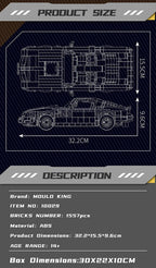 Mould King 10029 coche de juguete técnico The Black Firebird