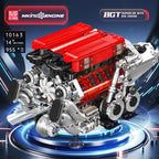 Mould King 10163 juguetes de motor técnico el supercoche BGT con motor rojo W16