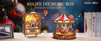 Robotime-carrusel de rompecabezas de madera 3D, caja de música con luces LED, modelo de engranaje, Kits de artesanía de construcción, regalos de navidad para adultos