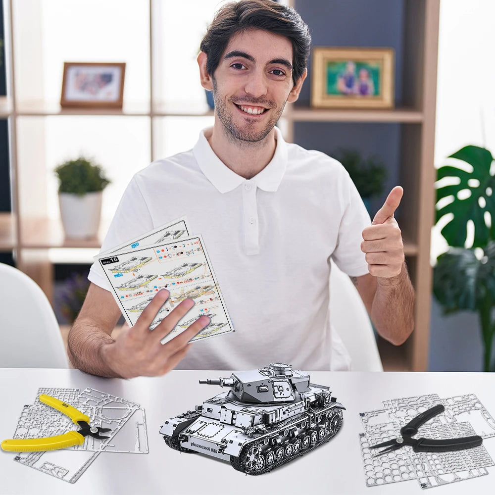Piececool-Kits de modelos de Metal 3D 1:48 Panzer IV Tanks D Puzzle