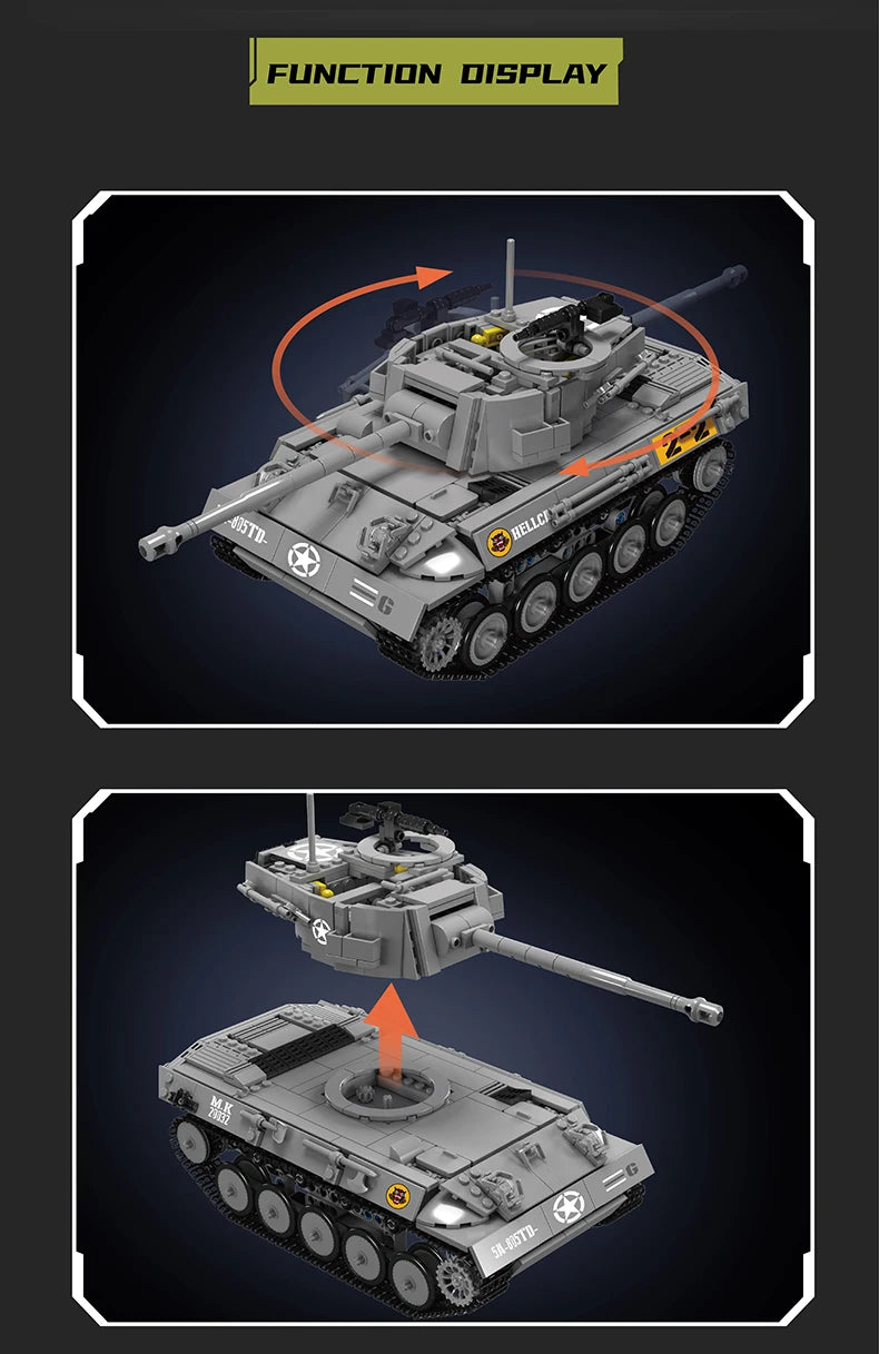 Mould King-tanque militar M18 Hellcat 20032, bloques de construcción, Control remoto, montaje de modelo
