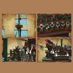 Mould King 13218, barco pirata MOC Flying Ductchman, montaje de bloques de construcción modelo de barco