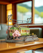 Robotime-rompecabezas 3D Sakura Journey, modelo DIY, juguete de construcción con luz LED, Kits de artesanía de madera, Hobby de Tram para niños, regalo de rompecabezas