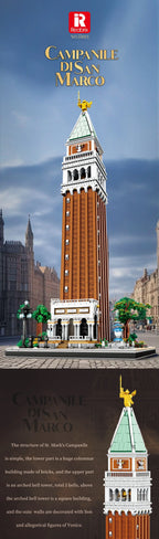 Bloques de construcción de torre de reloj de San Mark, modelo arquitectónico renacentista