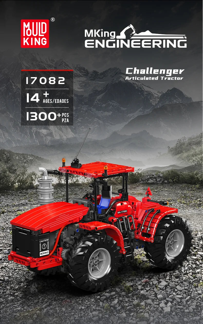 Mould King 17081/17082 juguetes técnicos para coche, Tractor articulado RC Challenger