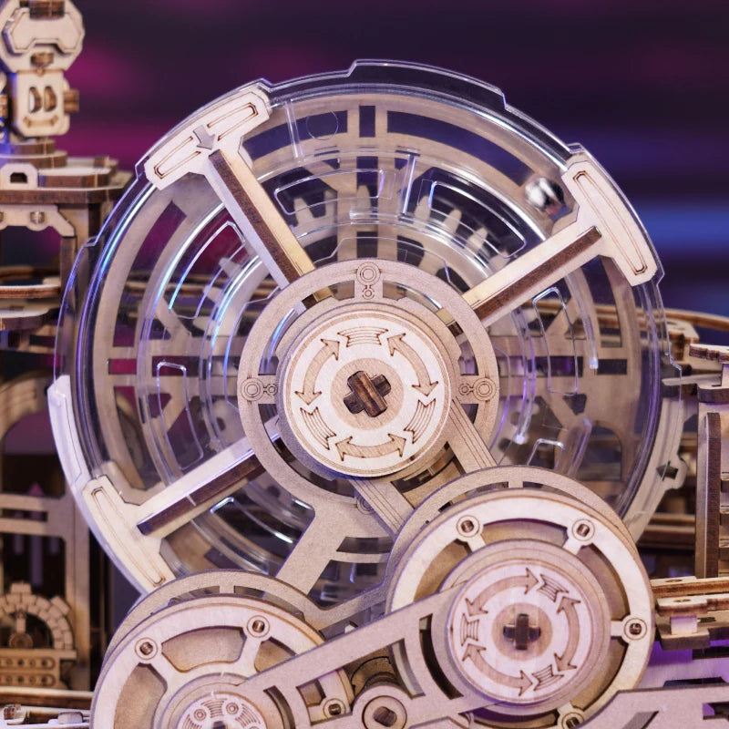 Robotime Rokr Pinball Modelo Gear Ball Challenge 3D Kits de modelos de rompecabezas de madera para construir DIY Juego de mesa Idea de regalo para hombres y mujeres -EGC