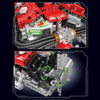 Mould King 10169 conjunto de bloques de construcción de motor motorizado V12, juego de ladrillos de coche de carreras