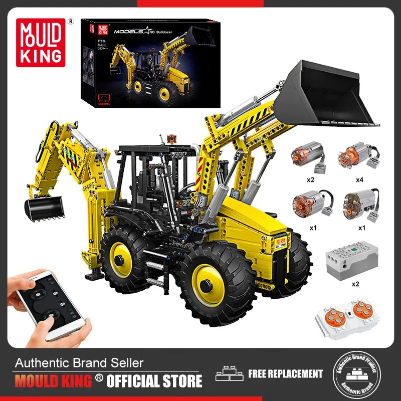 Mould King 17036 camión de bloques de construcción técnico juego de Bulldozer motorizado montaje ingeniería