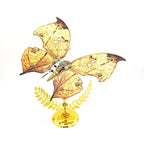 Kit de modelo de rompecabezas de Metal 3D con mariposa y hoja muerta Steampunk