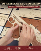 Robotime Rompecabezas de madera 3D Thompson Submetralete Juguete Modelo Kits de construcción con banda de goma para adultos