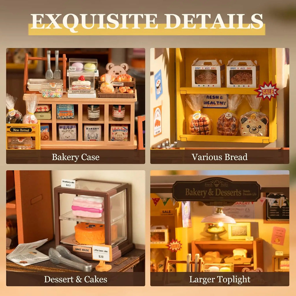 Robotime Rolife Becka's Baking House Rompecabezas 3D DIY Kit de casa de muñecas en miniatura Regalo increíble para niños DG161