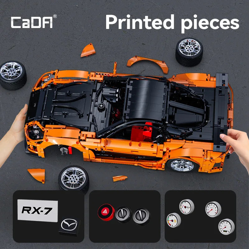 Cada 1:8 diseño MOC Artemy Zotov coche de carreras Mazda RX-7 RC