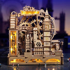 Robotime-rompecabezas de madera 3D, Kit de construcción de mármol, modelo de ciudad de Londres con luces, rompecabezas mecánico DIY para adultos y adolescentes
