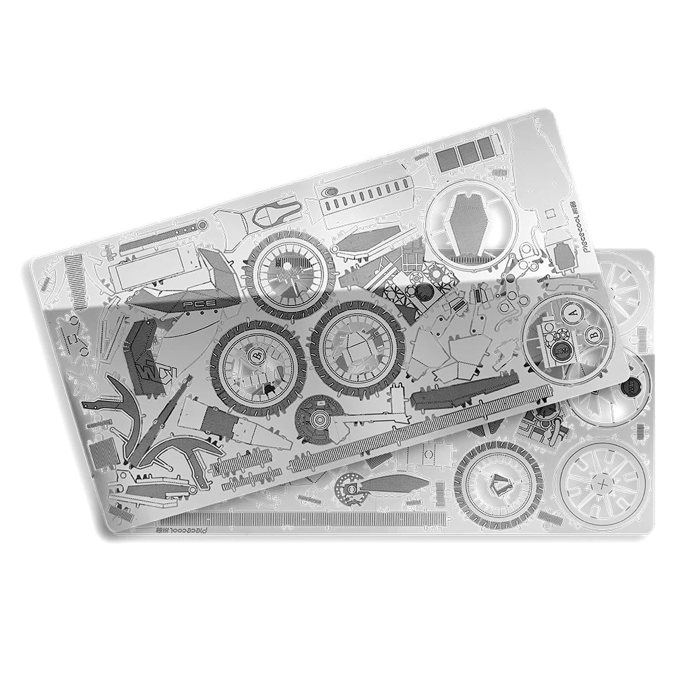 Piececool-rompecabezas de Metal 3D modelo de ensamblaje de motocicleta de plata