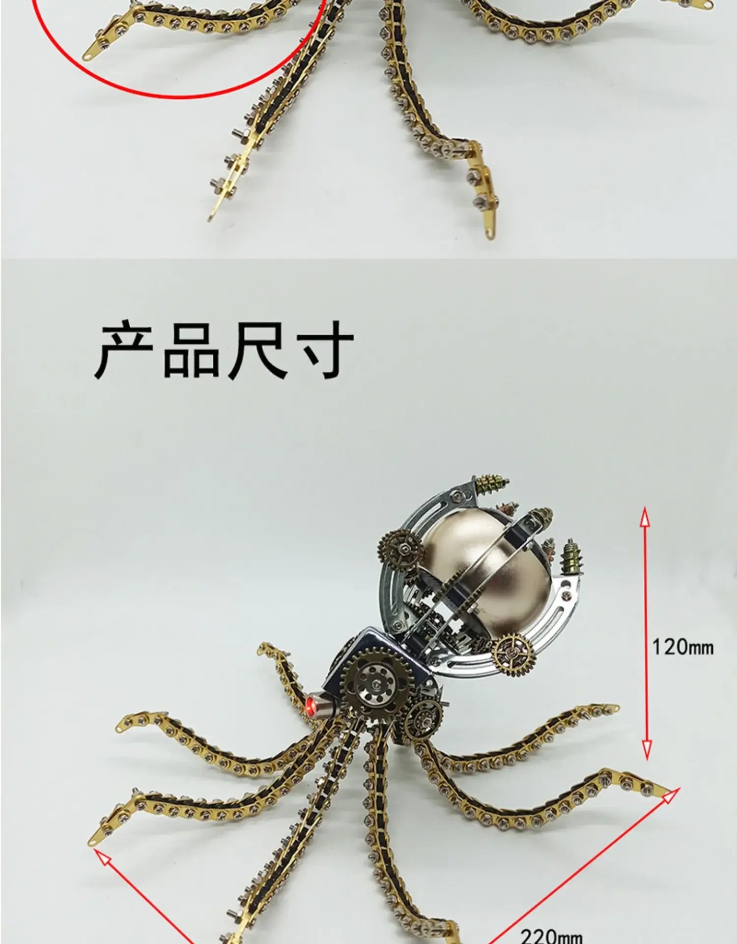 Wasp Mchanical Spider Octopus-rompecabezas 3D, Kit de modelo de Metal con herramientas de montaje