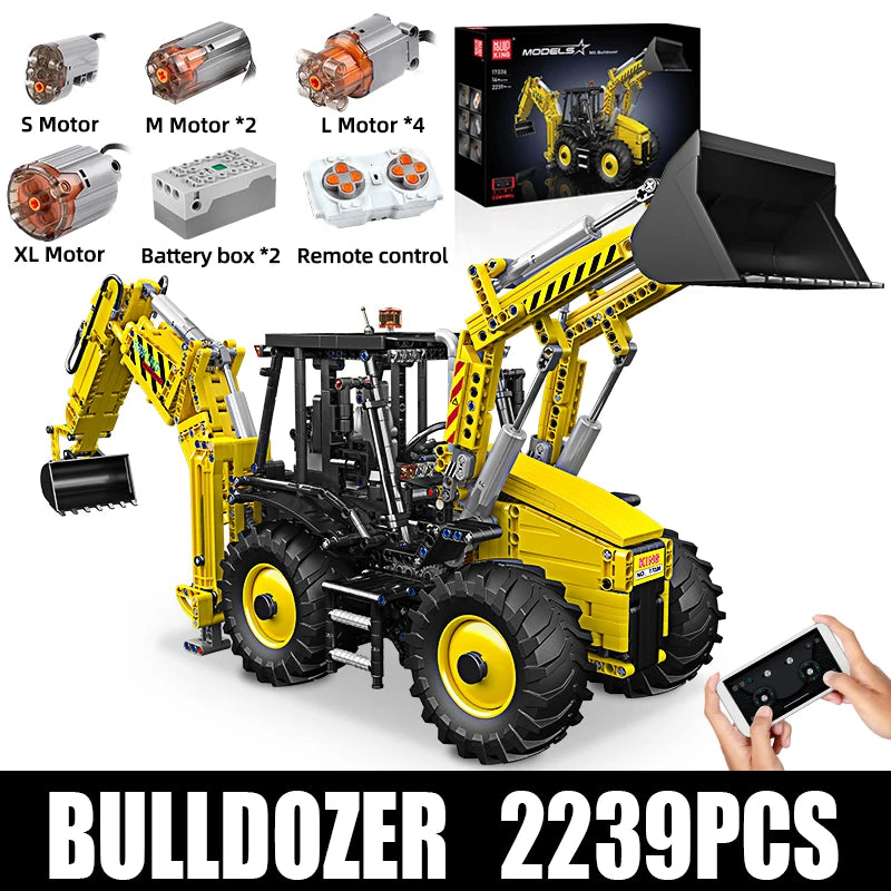 Mould King 17036 camión de bloques de construcción técnico juego de Bulldozer motorizado montaje ingeniería