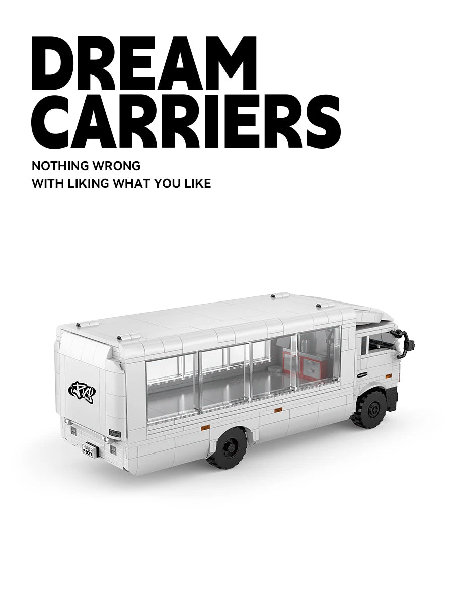 Bloques de construcción de camiones con remolque cerrado serie Dream Carrier F3, 830 Uds., PB8837