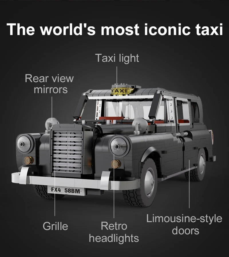 Cada-bloques de construcción MOC RC  juguete de ladrillos para armar coche taxi de Londres
