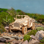 Robotime Rokr coche clásico 3D rompecabezas de madera tren ejército Jeep camión pesado coche Vintage escala 1:15 Kits de construcción de modelos para niños