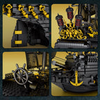 Bloques de Construcción del Barco Pirata Perla Negra, Kit de Modelo de Ladrillos del Buque Insignia del Caribe
