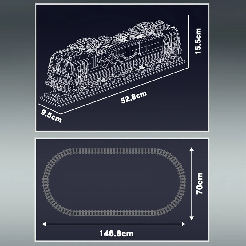 Mould King 12045 Tren técnico de juguete, tren motorizado Vectron MS, bloque de construcción, locomotora RC