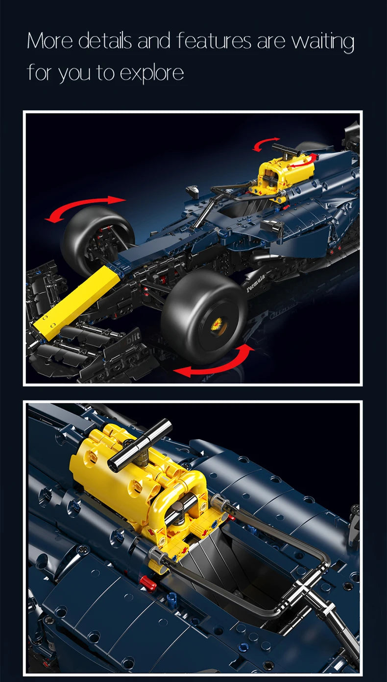 Mould King 13207 juguetes de coche técnico MOC RB20 coche de carreras montaje de bloques de construcción modelo de coche Fomular