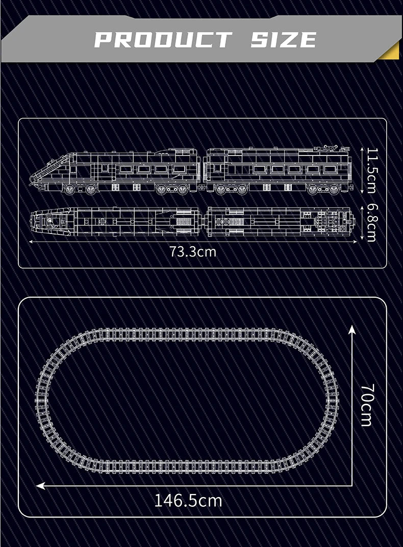 Mould King 12016 juguetes técnicos del coche el bloque de construcción del tren motorizado Europa Star E320