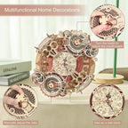 Robotime Reloj de pared Rompecabezas de madera 3D Juego de madera Kits de construcción mecánica Juego de rompecabezas de madera Regalo para niños El mejor regalo de Navidad