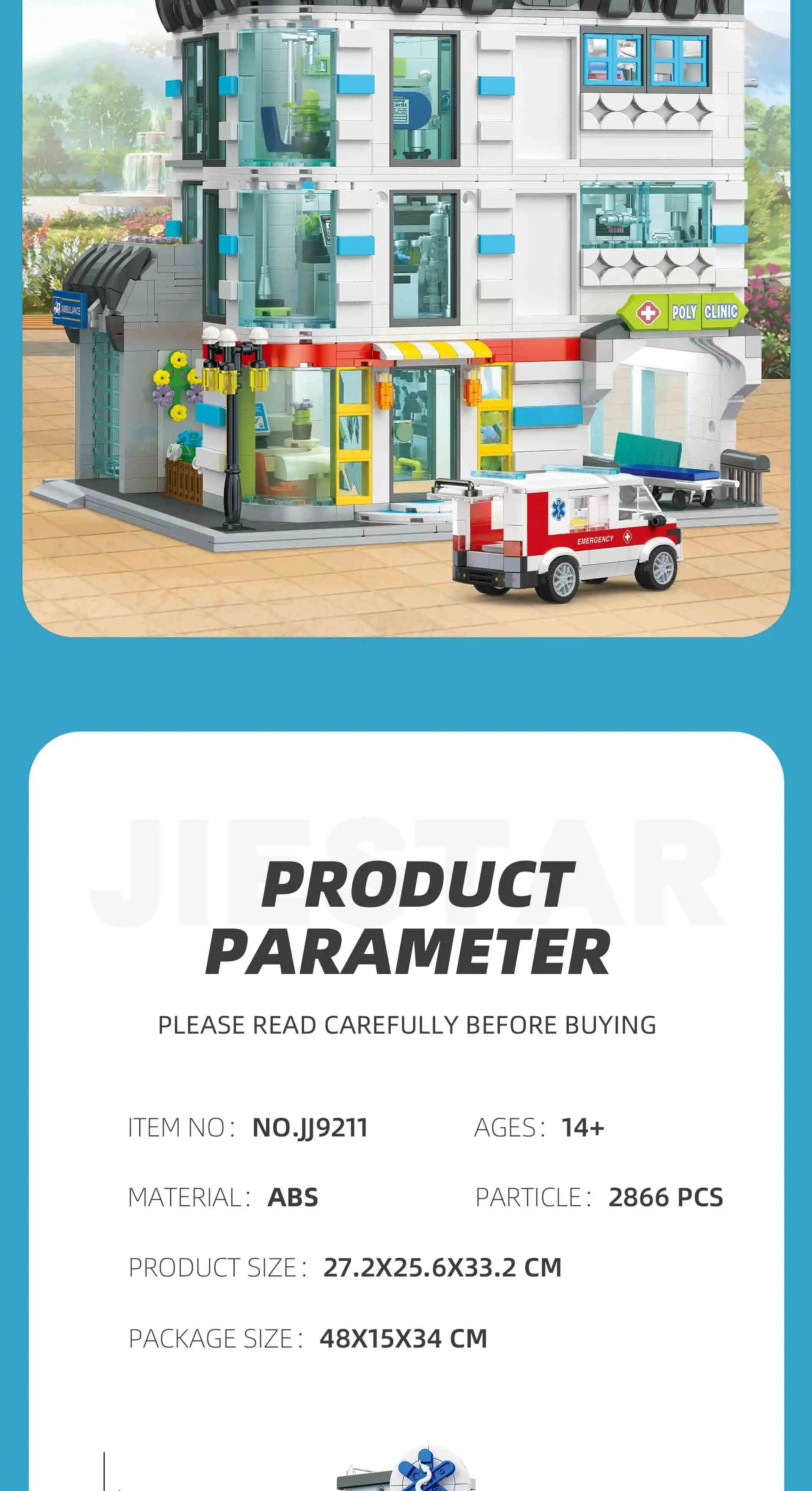 Creative General Hospital, 2866 piezas, serie «Friends»: panorámica de la ciudad con iluminación, juego de construcción MOC
