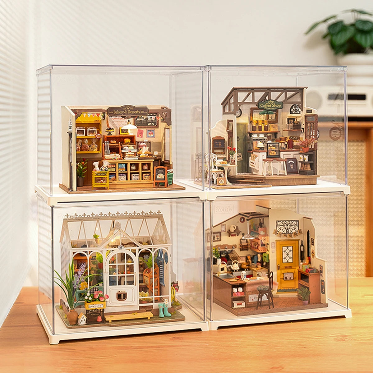 Robotime-Kit de casa de muñecas Rolife, Mini cubierta antipolvo DIY para ensamblaje de rompecabezas 3D, modelo de construcción, juguetes, decoración del hogar y dormitorio