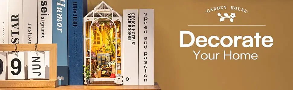 Robotime-Kit de construcción 3D de cobertizo de jardín para adultos, Kit de construcción de casa en miniatura con muebles y lámpara LED, rompecabezas