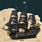 Bloques de Construcción del Barco Pirata Perla Negra, Kit de Modelo de Ladrillos del Buque Insignia del Caribe