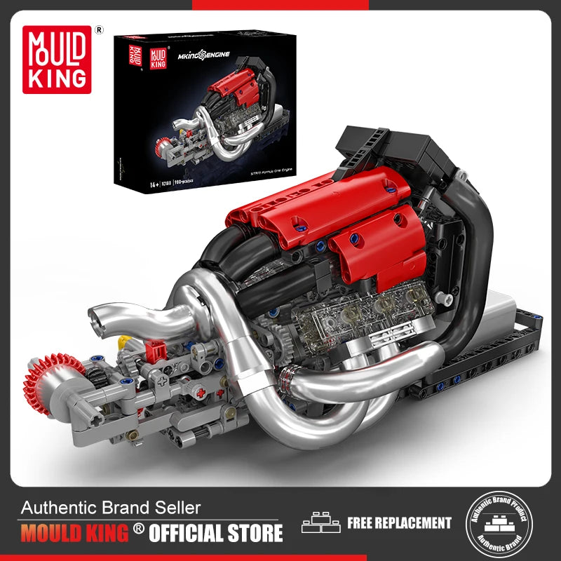 Mould King 10188 juguetes técnicos de motor de coche motorizado STR 13 Fórmula Uno bloques de construcción de motor juego de ladrillos