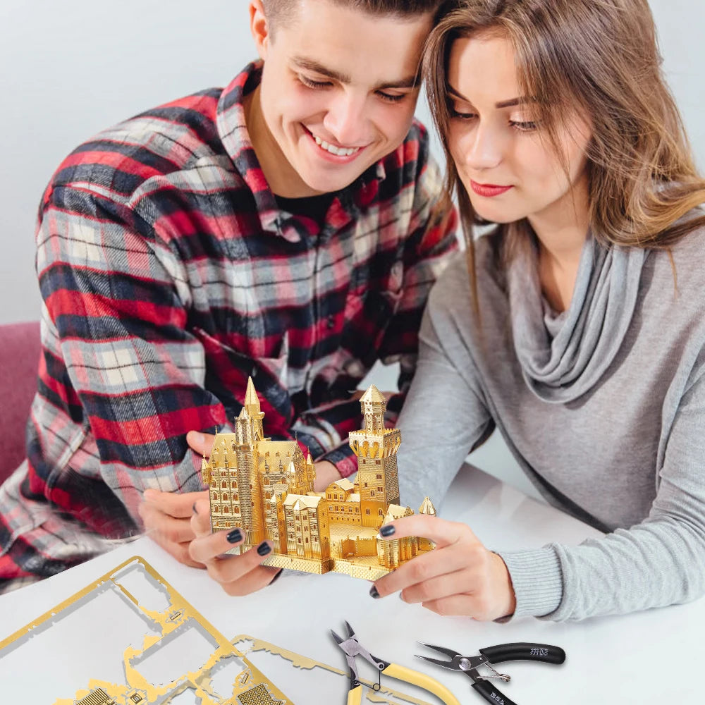 Piececool-rompecabezas de Metal 3D para adultos y adolescentes, modelo de Castillo