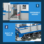 Jiestar JJ9259 Locomotora Diésel TEP70 Tren Ferroviario con Luz, Kit de Construcción de Modelos