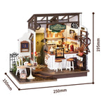 Robotime Rolife-rompecabezas 3D de cafetería para mujer y niño, Kit de casa de muñecas en miniatura, manualidades, regalo increíble, DG162, n. ° 17