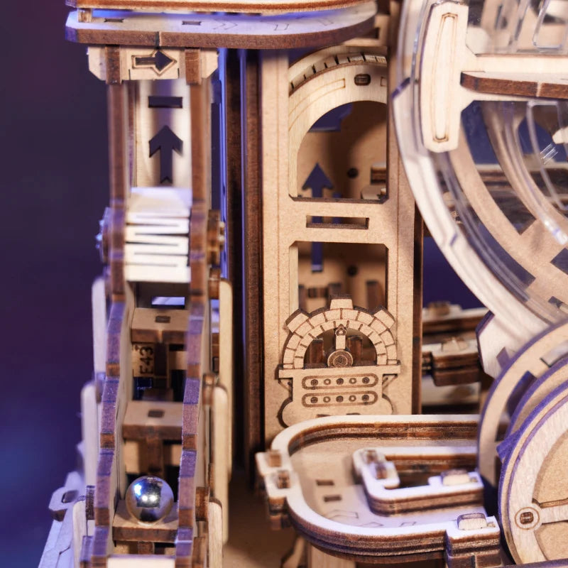 Robotime Rokr Pinball Modelo Gear Ball Challenge 3D Kits de modelos de rompecabezas de madera para construir DIY Juego de mesa Idea de regalo para hombres y mujeres -EGC