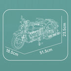 Mould King 23004 juguetes de coche técnico, conjunto de bloques de construcción de motocicleta American Cruise