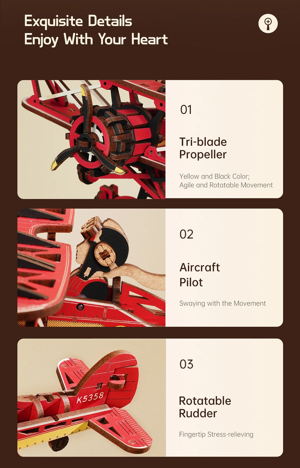 Kit de construcción de modelos Robotime Rokr Gravity Swing, kit de rompecabezas de madera 3D, kit de Papá Noel en trineo, kit de pescador oceánico, los mejores regalos para adultos.