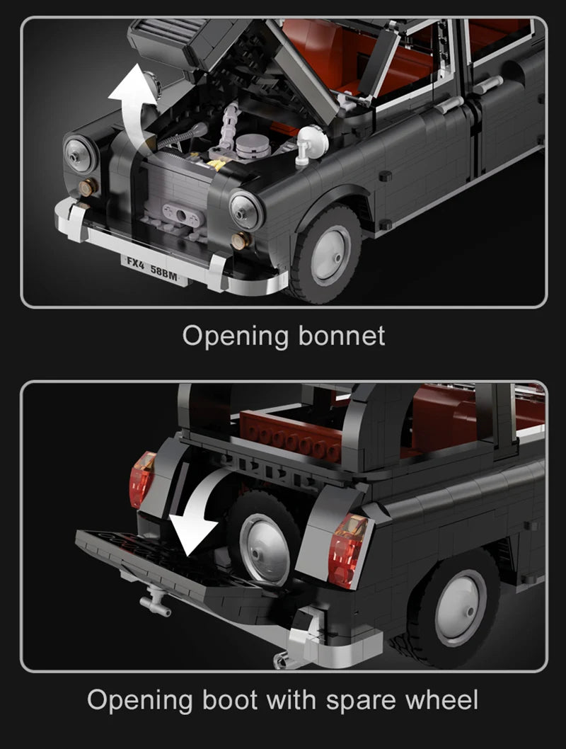 Cada-bloques de construcción MOC RC  juguete de ladrillos para armar coche taxi de Londres