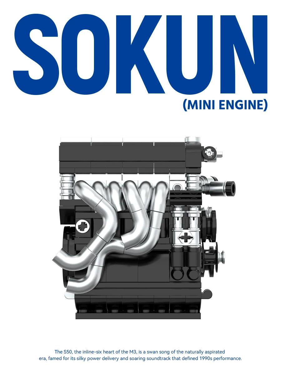 292 Piezas de Bloques de Construcción de Motor M3 S50 PB8869F, Superauto Técnico SOKUN
